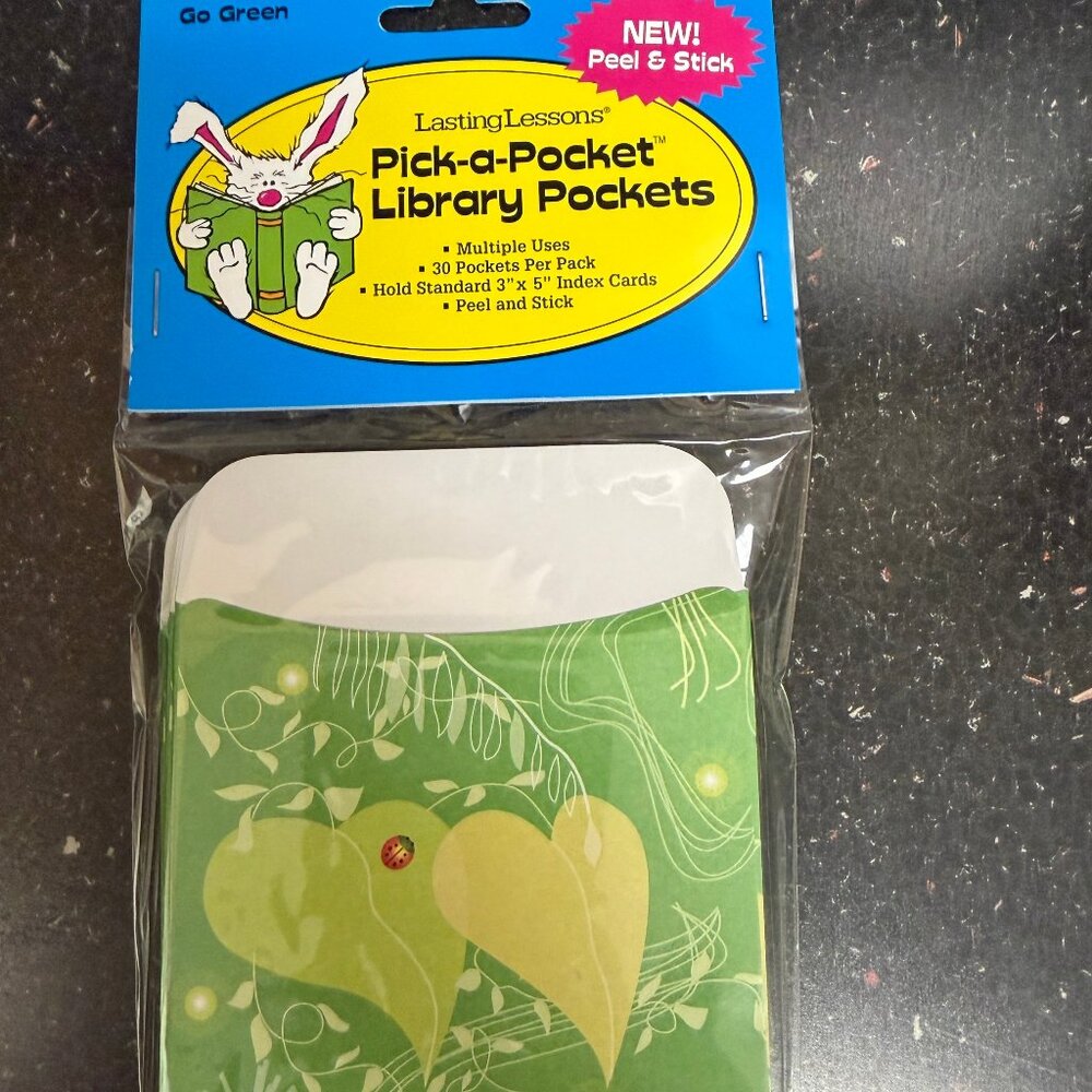 Library Pockets (30 in each) Peel and Stick Quanity 25 packs
